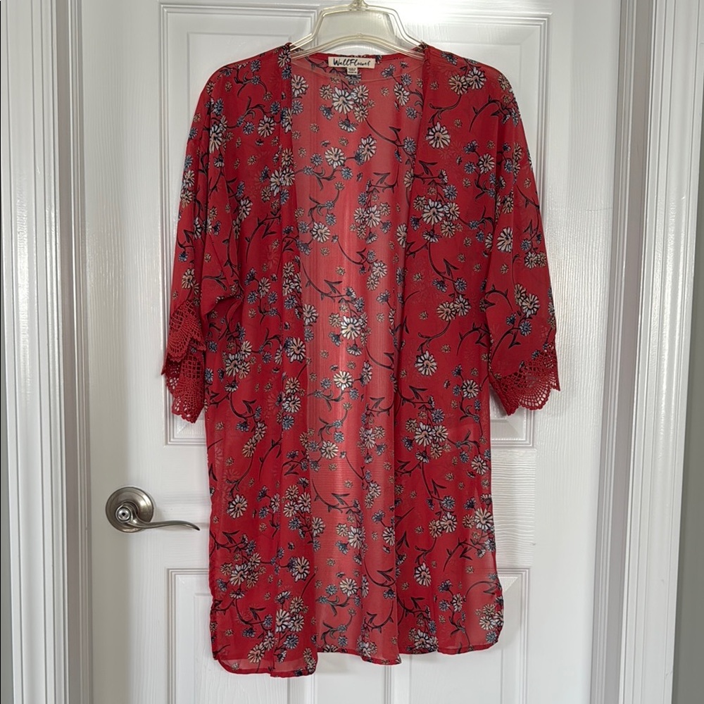 Floral Red Kimono Robe
